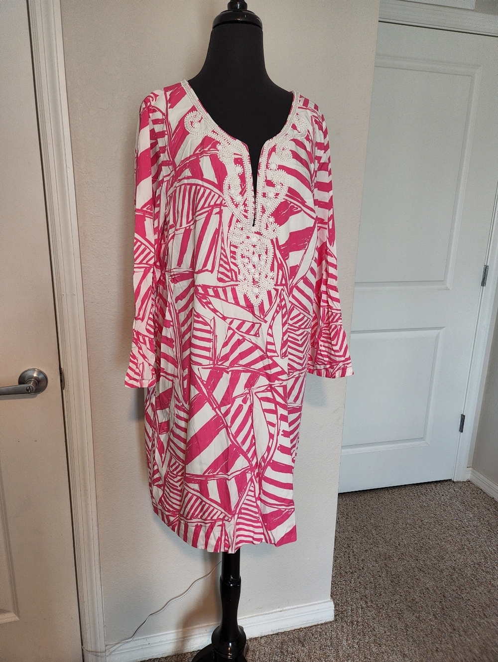 Lilly Pulitzer Pink and White Printed Tunic Dress
